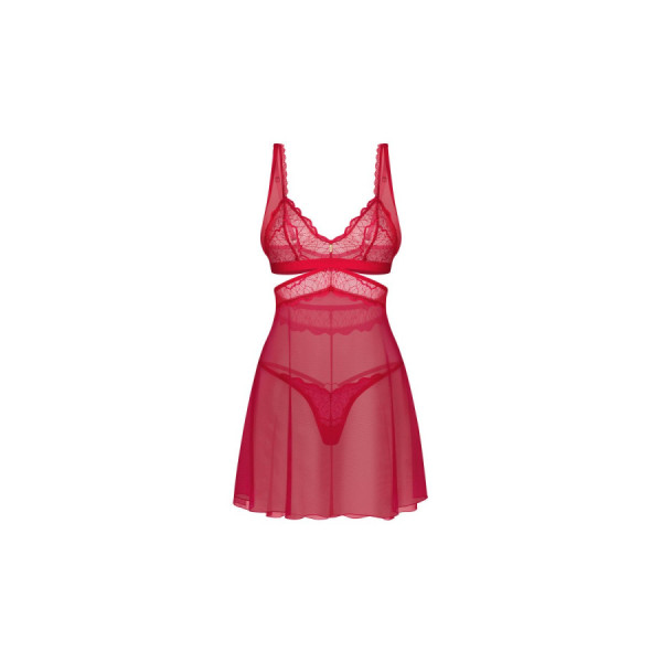 Cupide Desir babydoll et String - Rouge